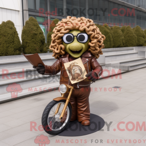 Brun Medusa maskot kostume...