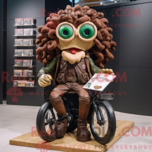 Brun Medusa maskot kostume...