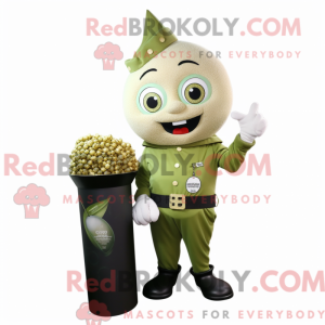 Olive Pop Corn Maskottchen...