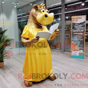 Gold Hippopotamus mascot...