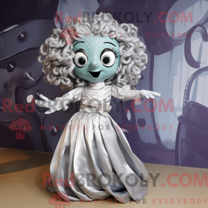 Sølv Medusa maskot kostume...
