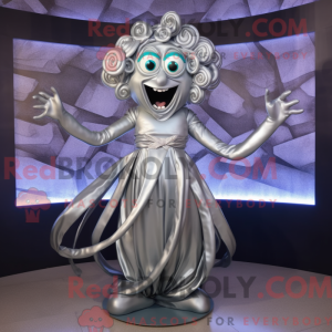 Sølv Medusa maskot kostume...