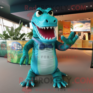 Turquoise Crocodile mascot...