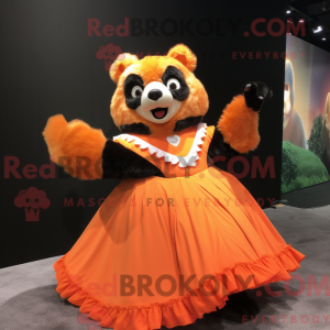 Orange Brillebjørn maskot...