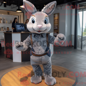 Gray Rabbit mascot costume...