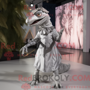 Sølv Velociraptor maskot...