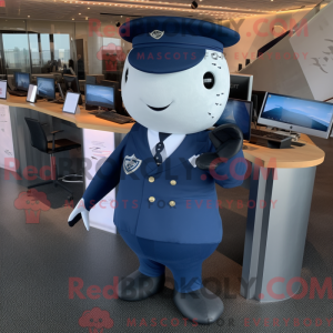 Navy Narwhal mascot costume...