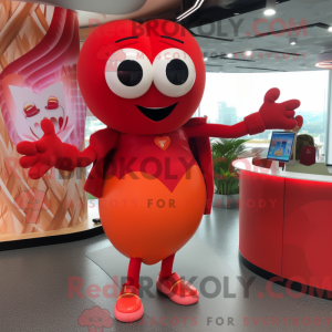 Rood hart mascottekostuum...