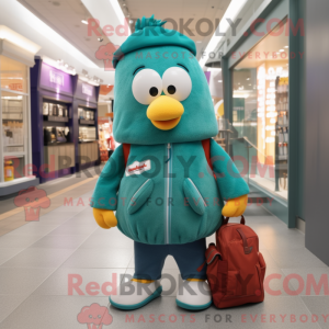 Teal Goulash mascot costume...