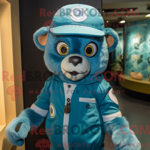 Máscara de Lemur Ciano com...