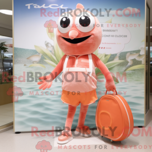 Peach Salmon mascot costume...