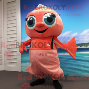 Peach Salmon mascot costume...