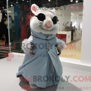 Sølv marsvin maskot kostume...