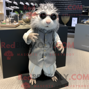 Sølv marsvin maskot drakt...