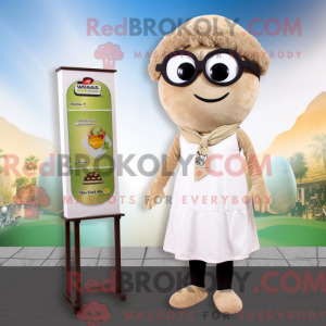 Beige Falafel maskot...
