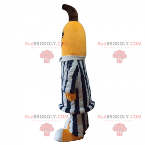 Mascote banana em traje de prisioneiro - Redbrokoly.com