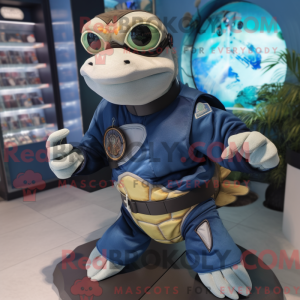 Marinezeeschildpad-mascotte...