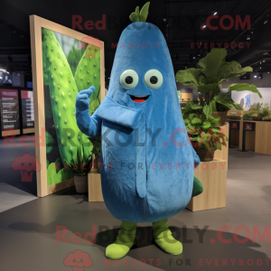 Blå agurk maskot drakt...