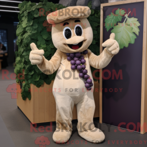 Beige druif mascottekostuum...