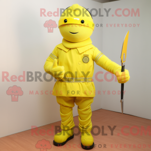 Citrongul soldat maskot...