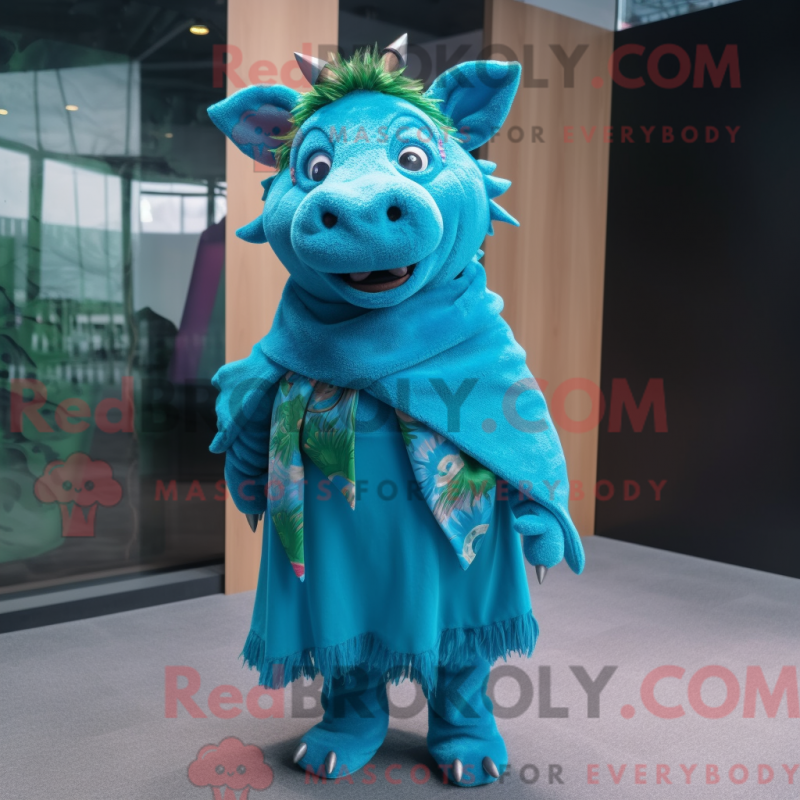 Fantasia de mascote de javali-cinza com macacão e cachecóis - Javalis Mascotes - REBROKO_284824 - RedBrokoly.com