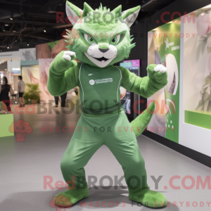 Grønn Lynx-maskotdraktfigur...