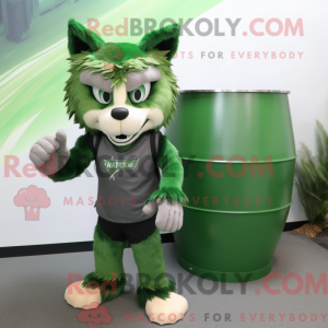Grøn Lynx maskot kostume...