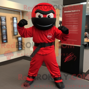 Rode Ninja-mascottekostuum...