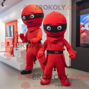 Rode Ninja-mascottekostuum...