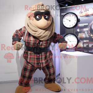 Tan Ninja mascot costume...