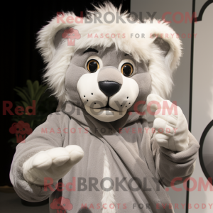 Gray Lion mascot costume...