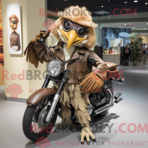 Tan Harpy maskot kostume...