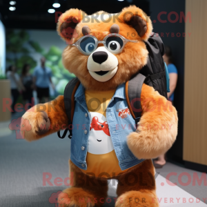 Peach Brillebjørn maskot...