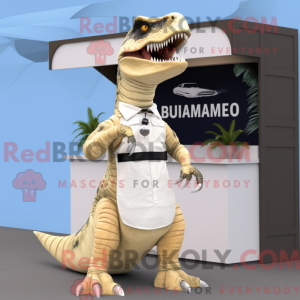 Cream Allosaurus maskot...