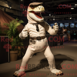 Cream Allosaurus maskot...
