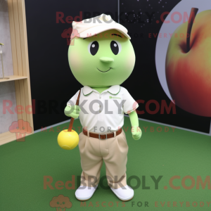 Beige eplemaskotkostyme...