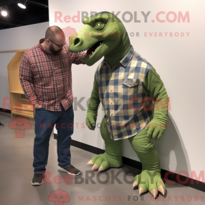 Grøn Iguanodon maskot...