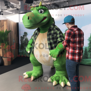 Grøn Iguanodon maskot...