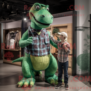 Grøn Iguanodon maskot...