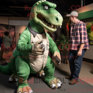 Grøn Iguanodon maskot...