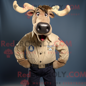 Tan Moose-maskotdraktfigur...