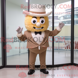 Tan Cupcake maskot kostume...