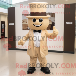 Tan Cupcake maskot kostume...