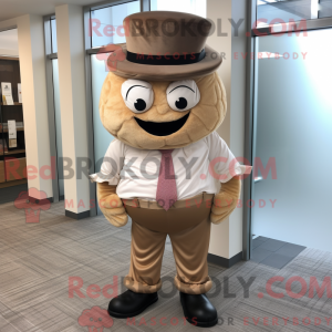 Tan Cupcake maskot kostyme...