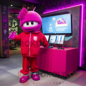 Magenta computer maskot...