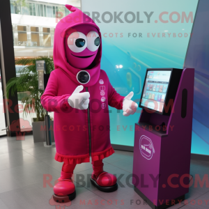 Magenta computer maskot...