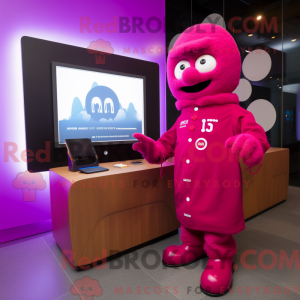Magenta computer maskot...