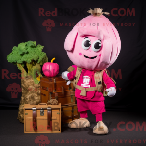 Pink Turnip mascottekostuum...