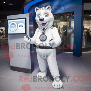 White Dog mascot costume...