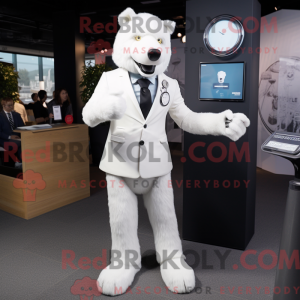 White Dog mascot costume...